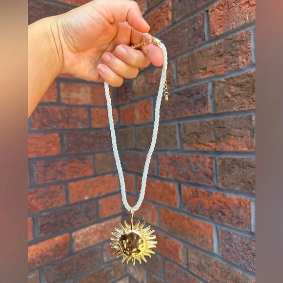 Zara Sun Cord Gold Necklace - Picture 5 of 17